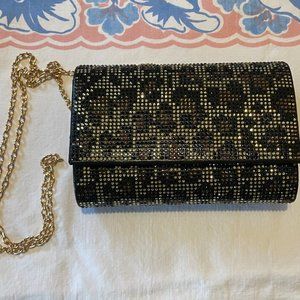 Jessica McClintock Alexis Sparkle Crossbody Clutch in Leopard